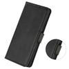 For iPhone 16 Pro Case Cowhide Texture Leather Wallet Phone Leather Cover - Black