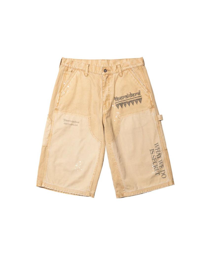 Chanseukeulloding Handwriting Canvas Work Shorts - Beige