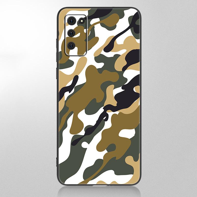 Камуфляжный камуфляжный армейский чехол для Samsung Galaxy A12 A02S A22 A32 A52 A72 A71 A51 A41 A31 A21 A11 A50 A70 A10S A20S, черный мягкий чехол