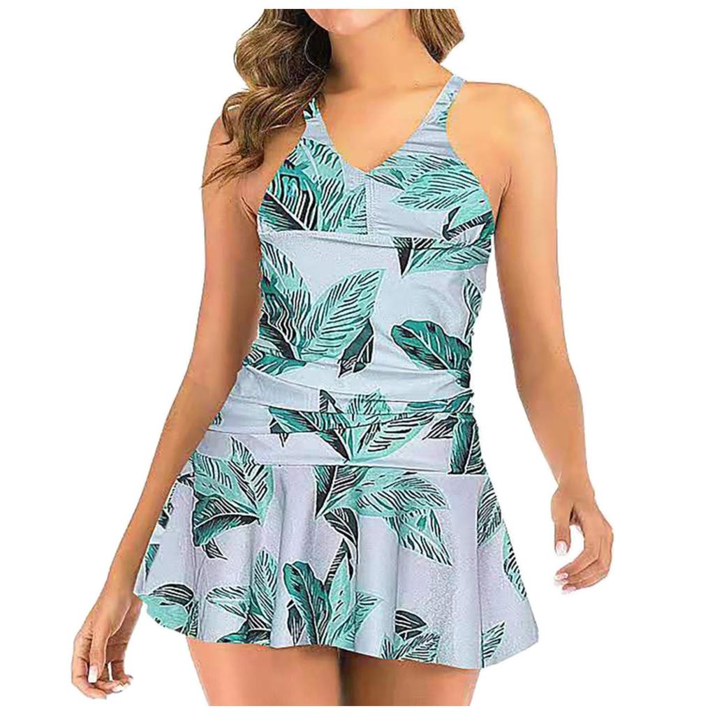 Женская мода Сексуальная юбка с принтом бикини Подол цельный купальник