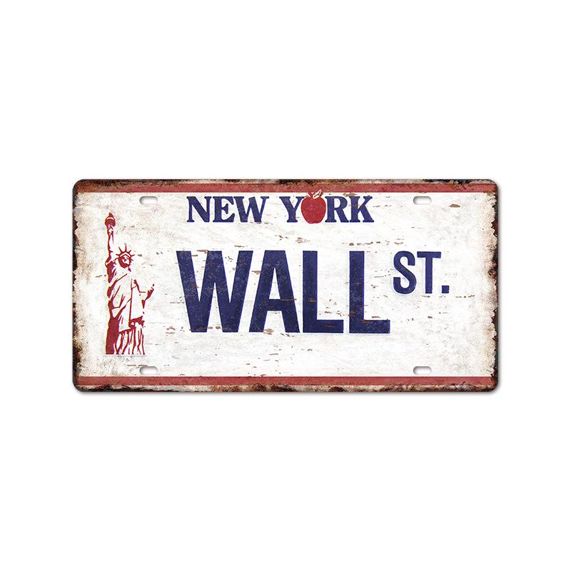 Vintage Tin Art with 1530 License Plate Design: Ideal for American - Style Background Wall Decor