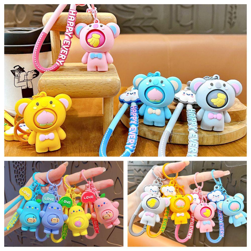 Брелок-подвеска в виде банана с меняющимся лицом в виде коалы, щенка, вращающейся груши, мультяшный рюкзак, декор