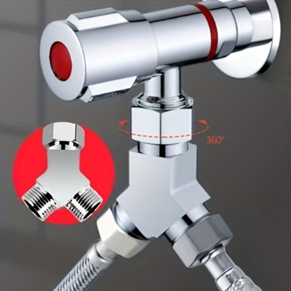 G1/2 Thread Water Pipe Adapter 3 Way Water Pipe Fittings Faucet Inlet Valve Water Heater
