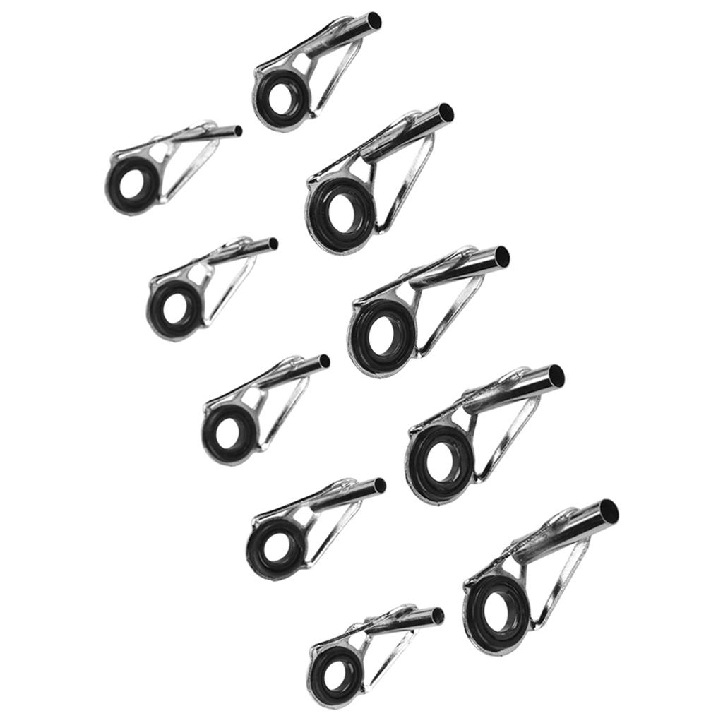 80Pcs Durable Fishing Rod Guide Rings Tips Set In 10 Sizes Replacement Accessory