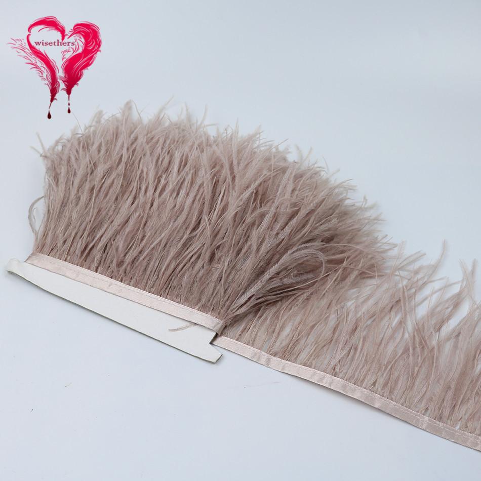 Ostrich Hair Cloth Edge Dress Dress Accessories Skirt Feather Trim With 10-15Cm Tassel