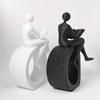 Plastic Reading Figurines Statue Modern Abstract Art Sculpture Collectibles Bookshelf Decorations for Home Office Bedroom