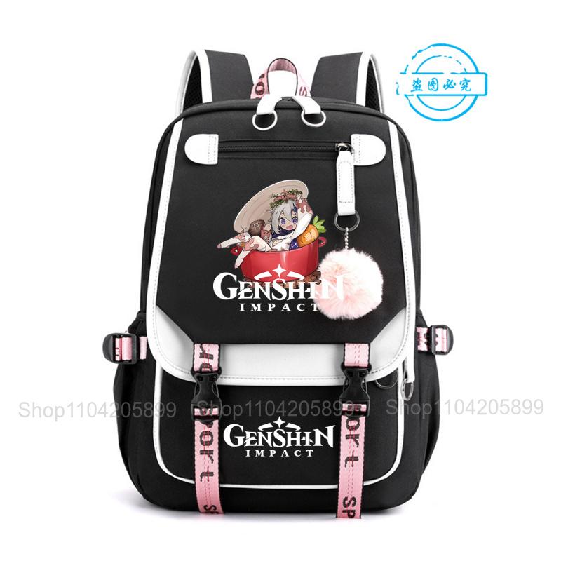 Рюкзак Genshin Impact Аниме Mochila Большая Вместимость Школьная Сумка Студенческий Рюкзак Для Девочек Мальчиков Повседневная Школьная Сумка Kawaii Подарок