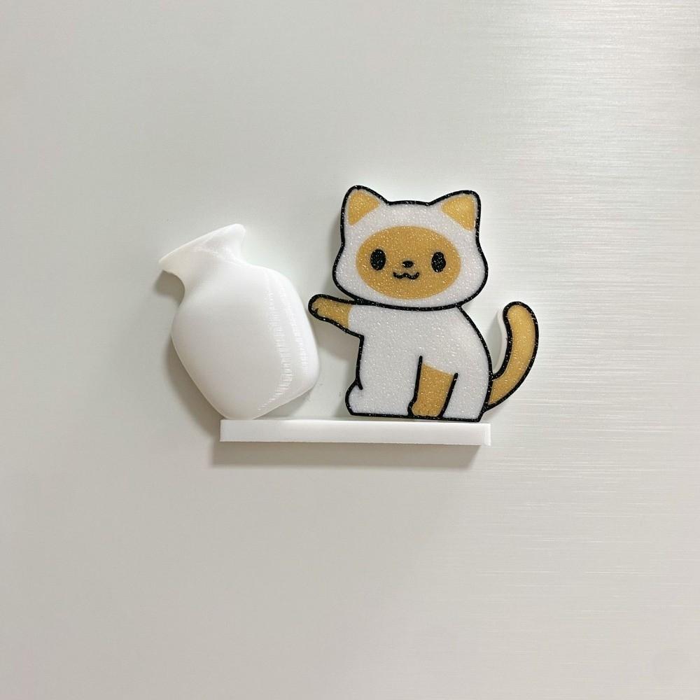 Magnetic Cat Hair Storage Memorial Box Acrylic Cat Refrigerator Sticker  for Home Decoration
