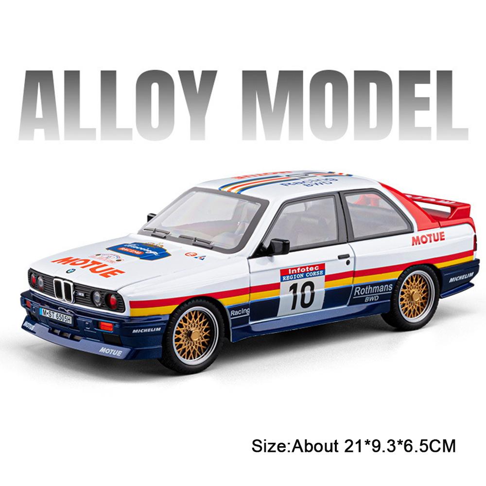 1:24 Lancer Evolution IX M3 Toy Sports Car Model Toy Sound Light Pull Back Doors Opened Supercar Models Presents for Kids