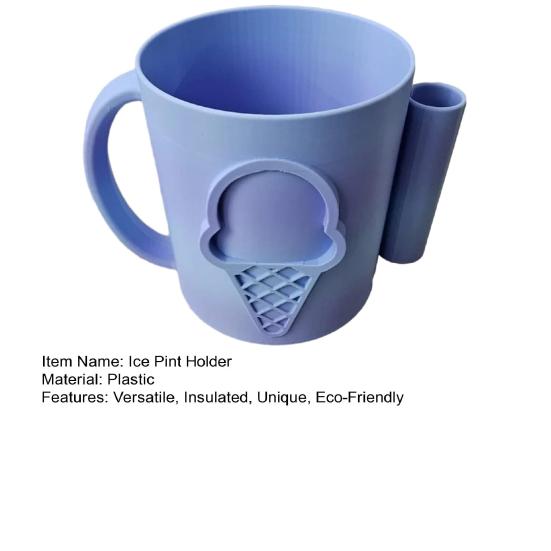 Держатель для пинты мороженого с прорезью для ложки, Изолированные рукава для пинты мороженого, Многоразовый многоцелевой контейнер-охладитель на 16 унций для сливочной газировки, пивных банок