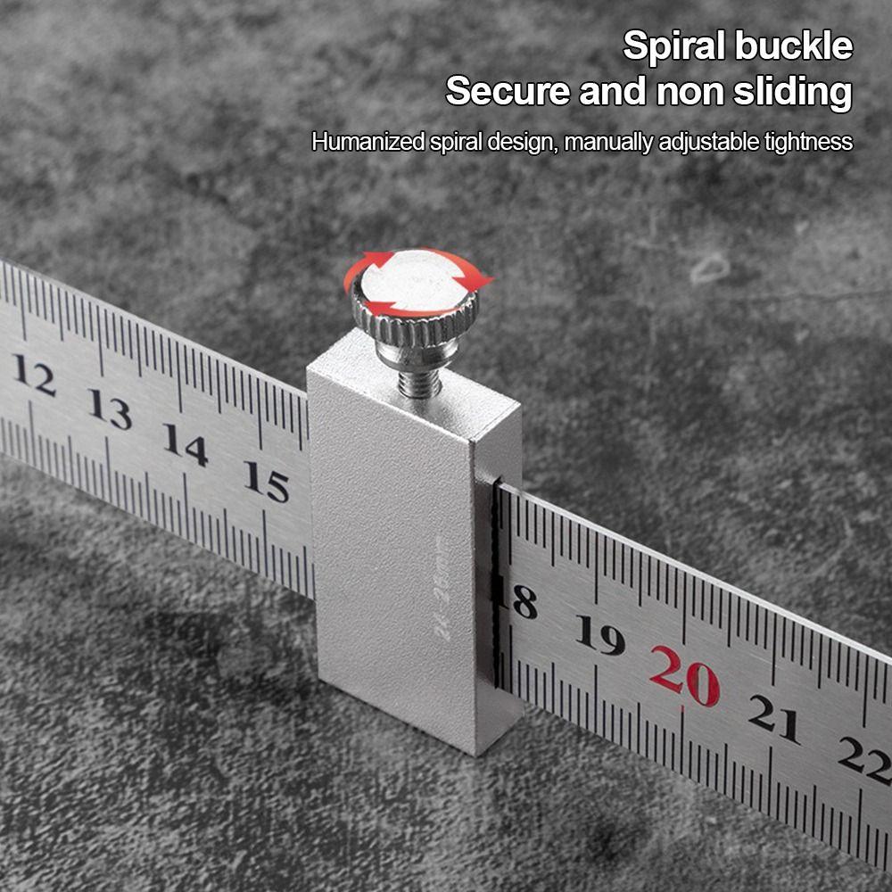 Accurate Positioning Marking Gauge Metal Straight Ruler Steel Ruler Slide Stop Carpentry Work
