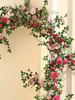 Artificial Rose Flower Vine for Wall-Mounted Decor and Air Conditioning Cover-Up