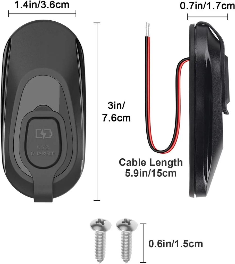 Автомобильное зарядное устройство с 3 портами USB Type-C PD3.0 Dual QC3.0 Панель Настенное крепление Адаптер быстрой зарядки для RV, Морского транспорта, Автобуса 12В-24В