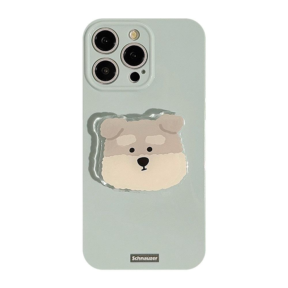 Milk Blue Ins Puppy Stand Iphone13 Suitable for 14 Mobile Phone Case Apple 15pro Max Original Cartoon 16 Soft