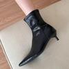 Модные женские ботильоны с острым носком, брендовые кожаные офисные туфли на среднем каблуке, зима 2025 года, трендовые сексуальные туфли-лодочки для вечеринок, туфли-лодочки Chelsea Botas Mujer