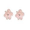 Korean version of simple niche drip oil alloy light pink flower temperament stud earrings, inlaid with zircon exquisite versatile earrings