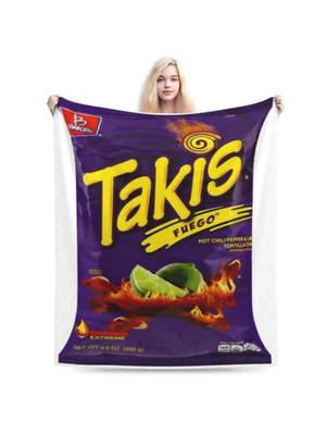 Желто-фиолетовый пакетик снеков Takis Ультрамягкое микрофлисовое одеяло