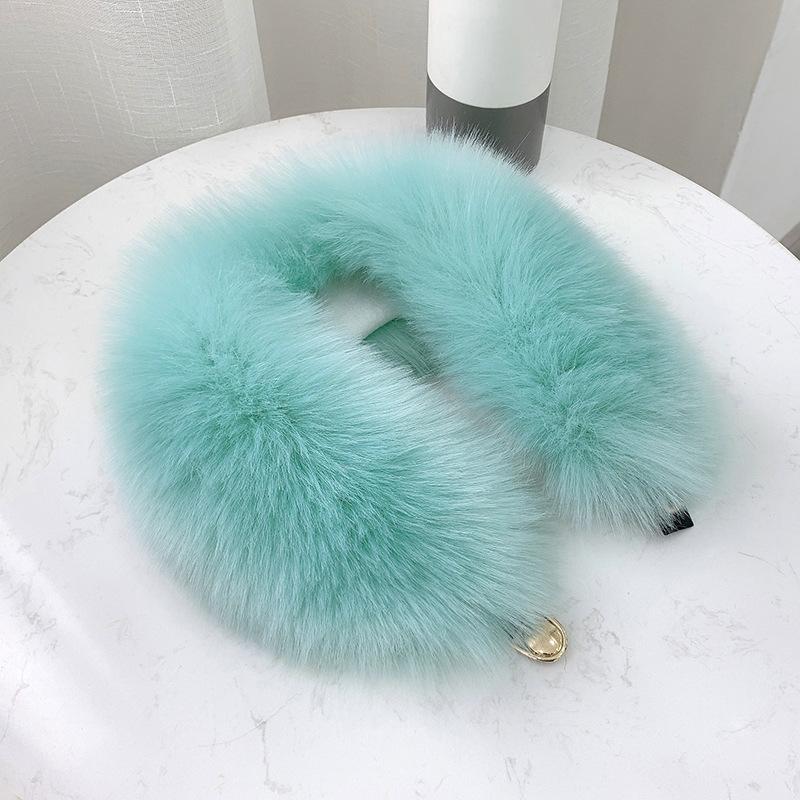 Winter Plush Thickened Warm Imitation Fox Hair Snap Button Scarf Versatile Women's Imitation Fur Scarf