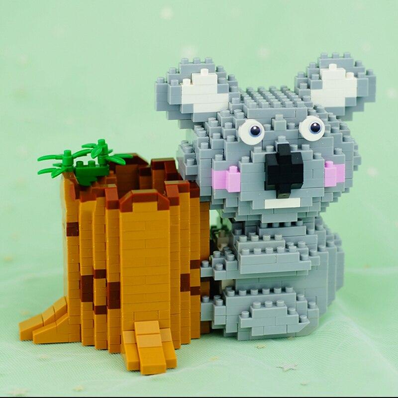 LOZ 9212 мир животных коала медведь дерево ручка контейнер 3D DIY мини алмазные блоки кирпичи строительная игрушка без коробки