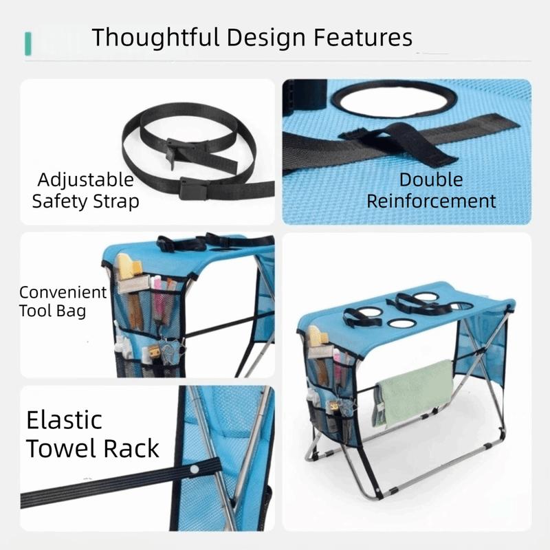 Folding Pet Grooming Hammock Quick Dry Mesh Anti-Scratch Pet Bathing Rack Detachable Multi Hole Dog Grooming Table Nail Trimming