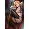 Print Canvas Game Black Stockings Warrior Nude Sexy Girl Art Living Room Bedroom Hanging Picture