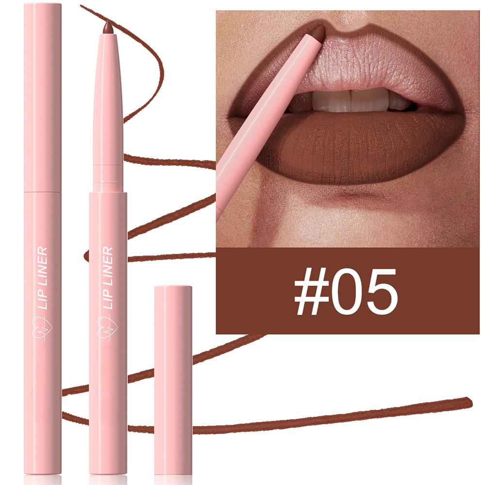 Nude Tapered Lip Liner Pencil Matte Creamy Plumping Lip Stain Waterproof Natural Nude Brown Slim Lips Liner Make Up Long-Lasting
