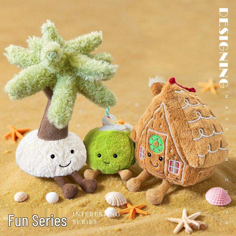 Cute Little Coconut Doll: Caramel Biscuit House Plush Toy & Children's Decoration Gift