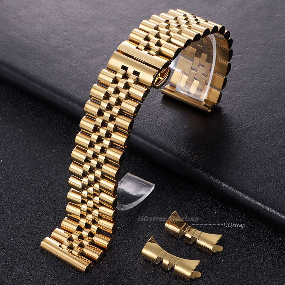 Прочный браслет для часов из нержавеющей стали для Rolex, ремешок с плоским изогнутым концом, 12 13 14 16 мм 17 мм 18 мм 19 мм 20 мм 21 мм 22 мм, мужской женский браслет