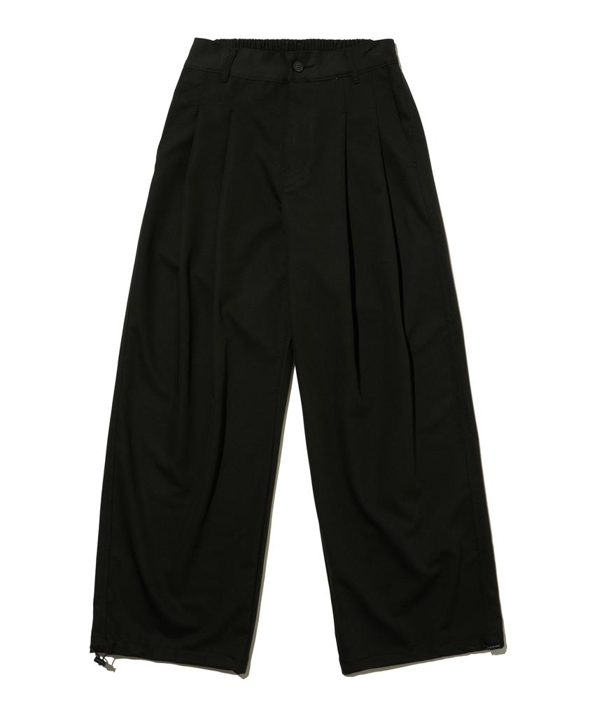 OTHERFITS Double-Pleat Street Wide Fit Slacks (Black)