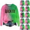 Women's Fashionable Casual Oversized Long-Sleeved Round-Neck Printed Pullover Sweatshirt