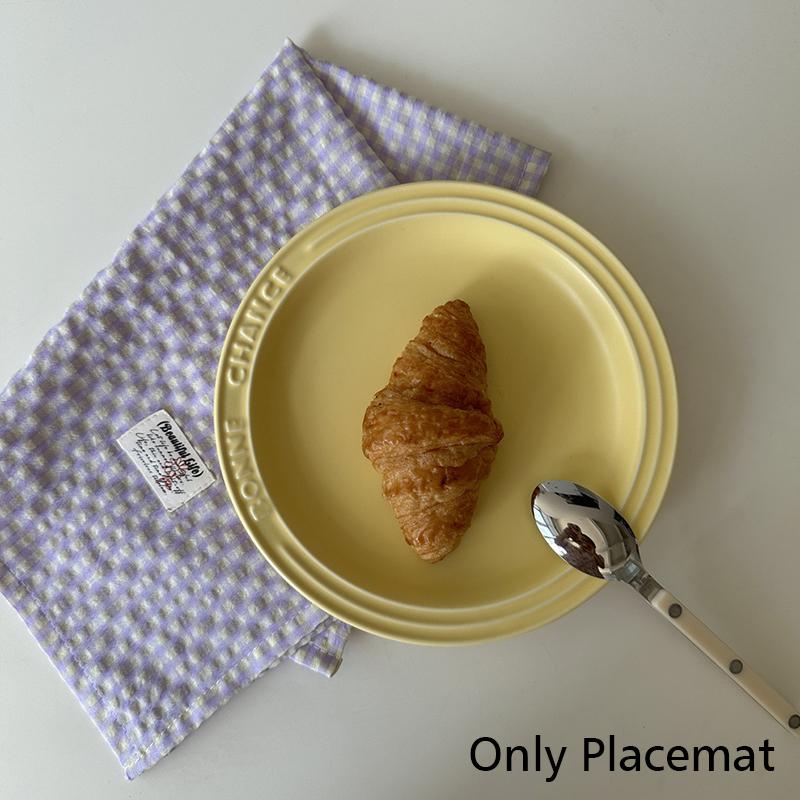 1PC Blogger Same Napkins Table Mat Checkered Tablemats Ins Plaid Tablecloth Home Decoration Accessories 35x50cm