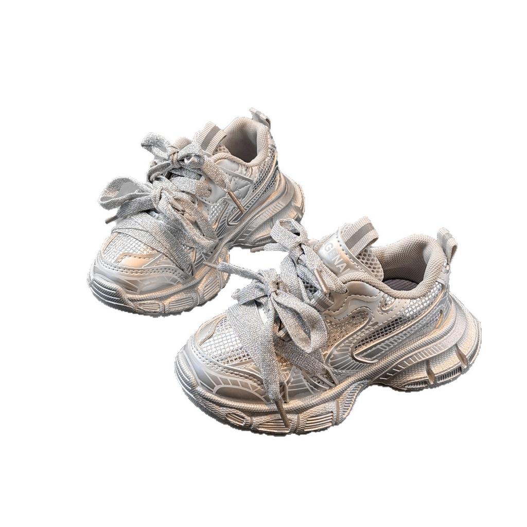 Обувь для девочек 2025 осень новая детская со стразами кроссовки папины кроссовки для мальчиков спортивная обувь для детей среднего и старшего возраста легкие кроссовки для бега