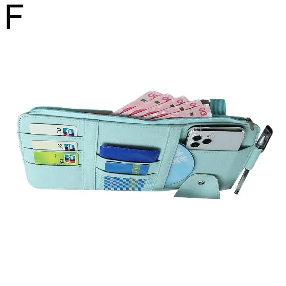 Автомобильный многофункциональный солнцезащитный козырек, зажим для хранения, зажим для автомобильных карт, сумка для очков, козырек для карт, съемный квитанционный чек T2Y6