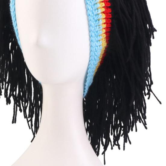 Wig Hat Elasticity Knitted Wool Hand-Crocheted Funny Hat Dreadlocks Design