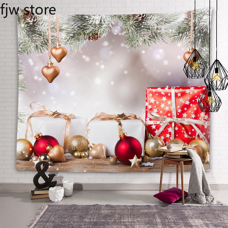 Рождественское Новогоднее украшение, гобелен, Рождественский шар, подарок, гобелен, настенное художественное украшение, комната в общежитии, гостиная, домашний декор