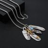 Takahashi Feather Style Necklace: European & American Hip-Hop Silver Alloy Pendant.