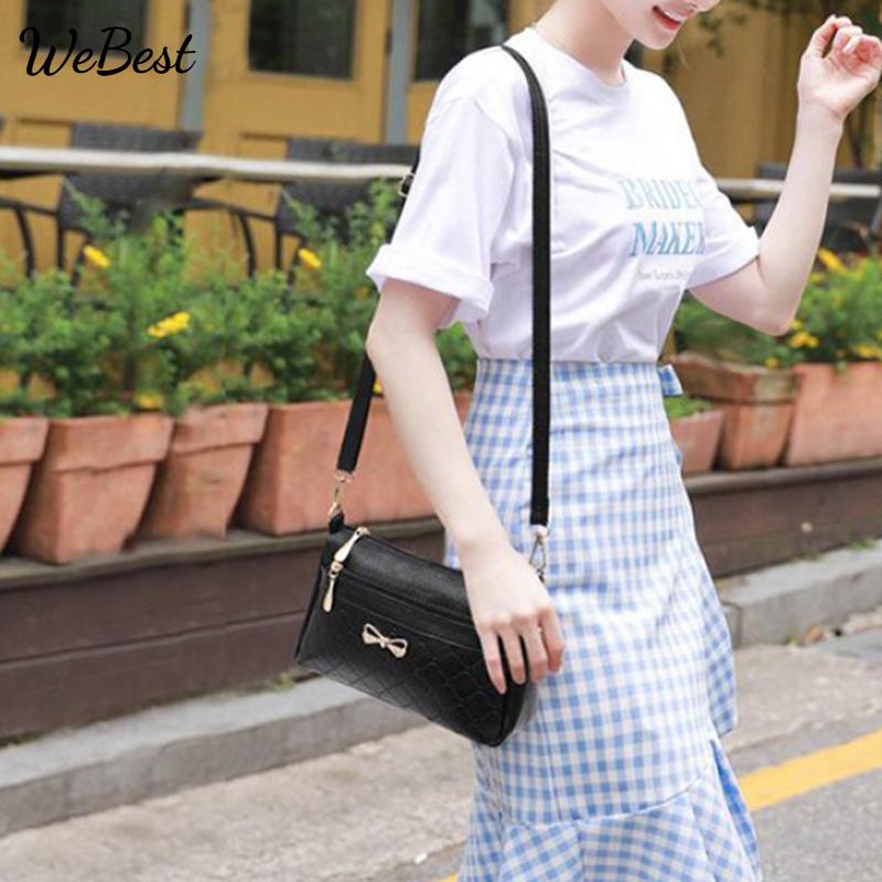 Модная женская сумка из искусственной кожи с бантом, маленькая сумка через плечо, сумка через плечо высокого качества