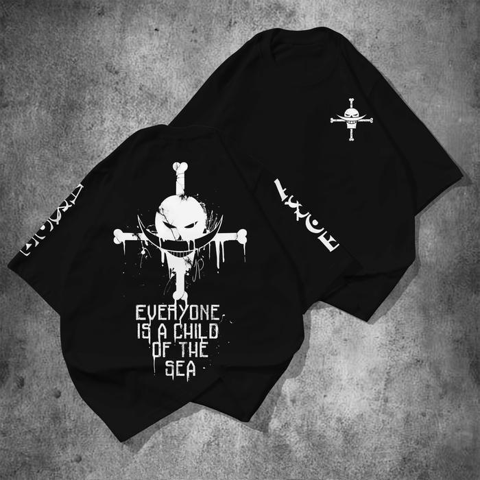 Хлопковая футболка One Piece Белоус Унисекс Женская с коротким рукавом Харадзюку YK Двусторонний Графический Принт Streetwear для Повседневной Носки