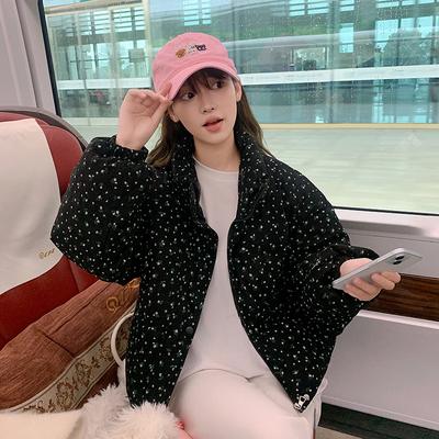 Куртка женская новая зимняя год утолщенная с длинным рукавом хлопковая куртка с цветочным принтом