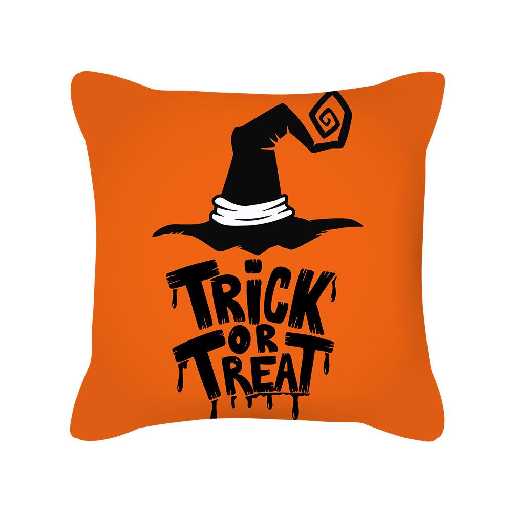 Halloween Cartoon Pumpkin Moon Bat House Decoration Pattern Pillowcase Bedroom Living Room Sofa Cinema Car Garden Pillowcase