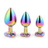 Cute Rainbow Anal Plugs Heart-shaped Metal Crystal Jewelry Small Adult Anal Plugs Female Male Couple Flirting Masturbation