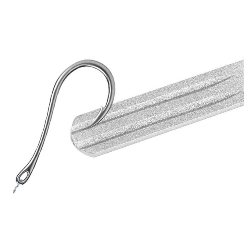 Двусторонний точильный камень для рыболовных крючков, напильник для заточки крючков, портативный инструмент для заточки для рыбалки на открытом воздухе, долговечный