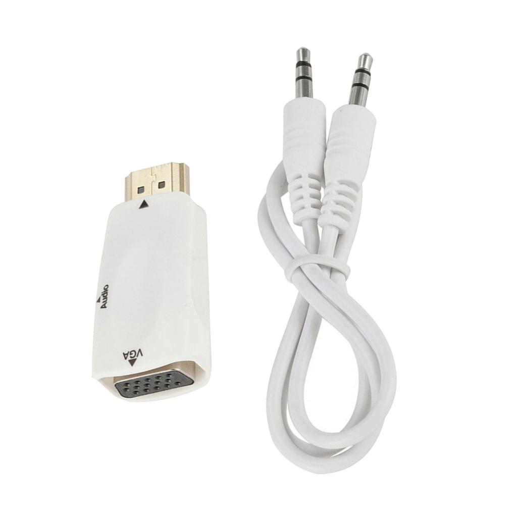 Адаптер HDMI-VGA 1080P Активный преобразователь HDMI-VGA для ноутбука с аудиокабелем 3,5 мм Позолоченные разъемы