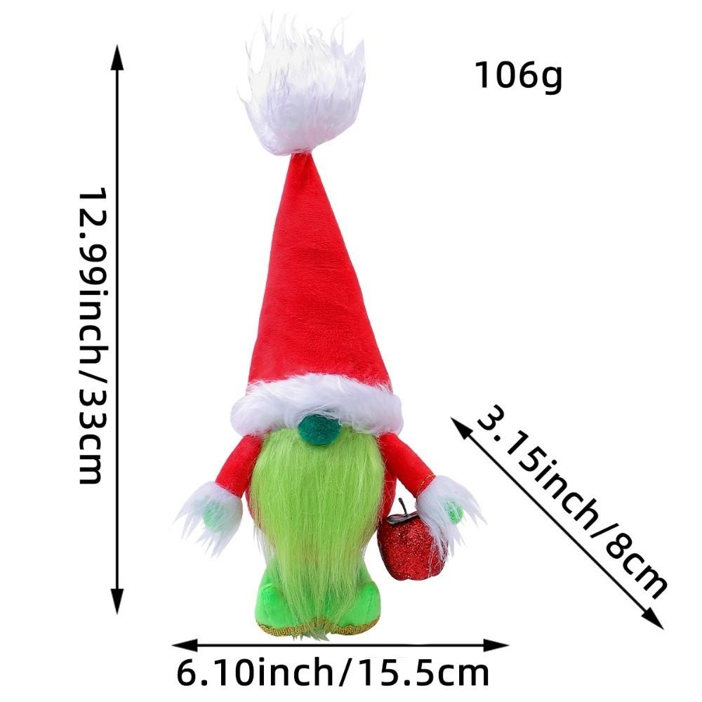 Desktop Ornament Dwarf Elf Doll Padding Cotton Plush Doll GreenHaired Plush Doll Festival