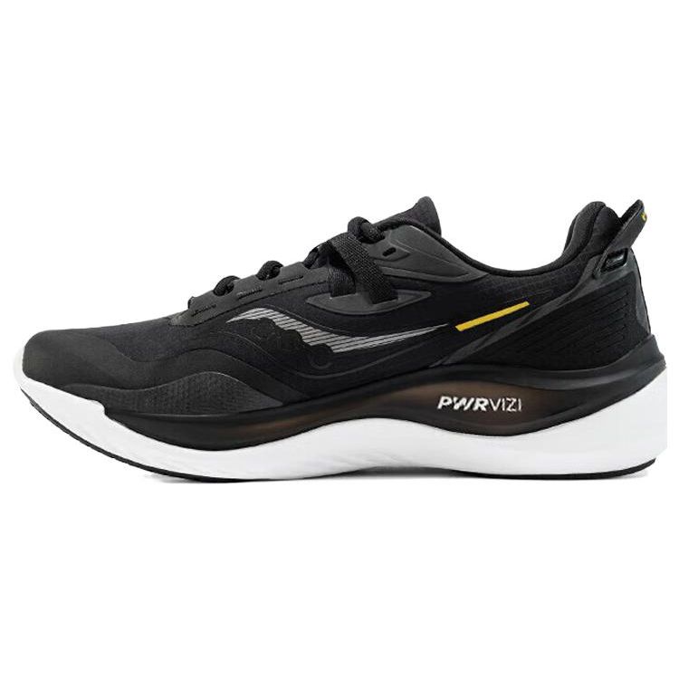 SAUCONY Runshield Round Toe Lace-Up Slip-Resistant Durable Waterproof Low-Top Casual Running Shoes Unisex Running Shoes Black Yellow S28185-4