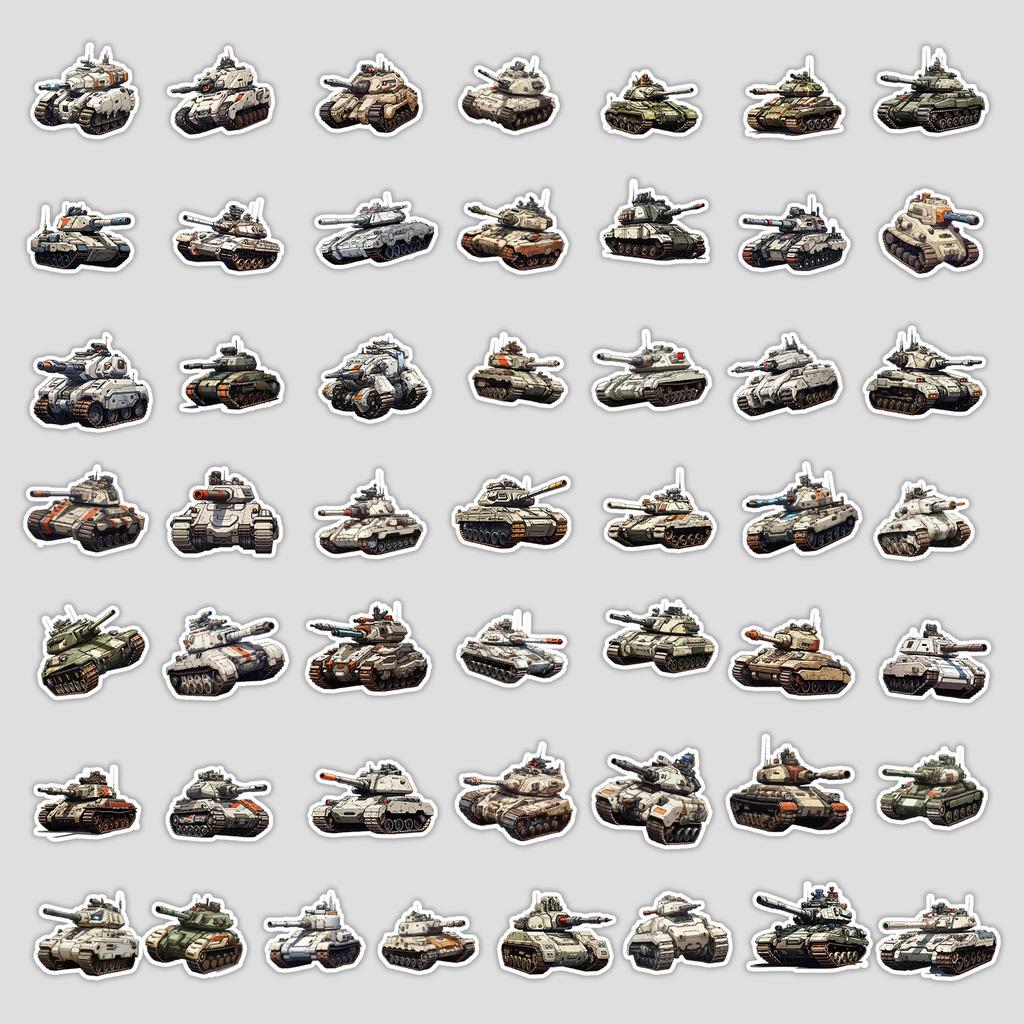 50 листов стикеров-граффити серии Tank, канцелярские стикеры, для стаканов для воды, ноутбуков, водонепроницаемые декоративные стикеры