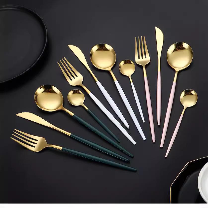 Подарочный набор из 4 предметов: нож в стиле вестерн из нержавеющей стали, вилка, ложка и нож для стейка