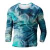 Муж. Футболка Графика Абстракция Шея Одежда Одежда На открытом воздухе Длинный рукав С принтом Модельер Винтаж