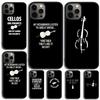 Чехол для телефона "Сердце виолончели" для iPhone 17 Air 15 16e 14 13 Pro Max Coque 12 11 Pro Max PLUS