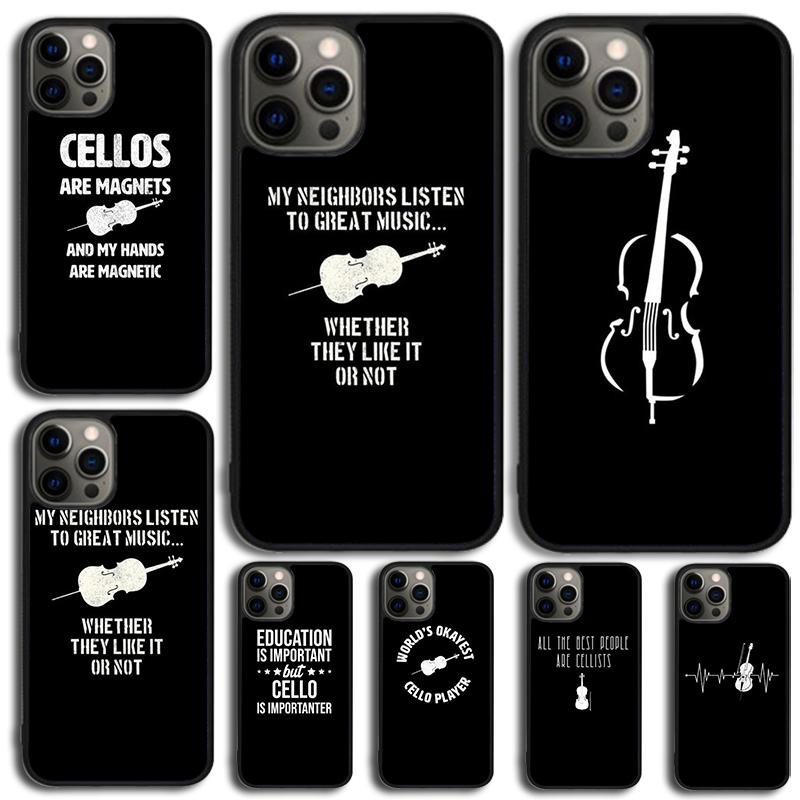 Чехол для телефона "Сердце виолончели" для iPhone 17 Air 15 16e 14 13 Pro Max Coque 12 11 Pro Max PLUS